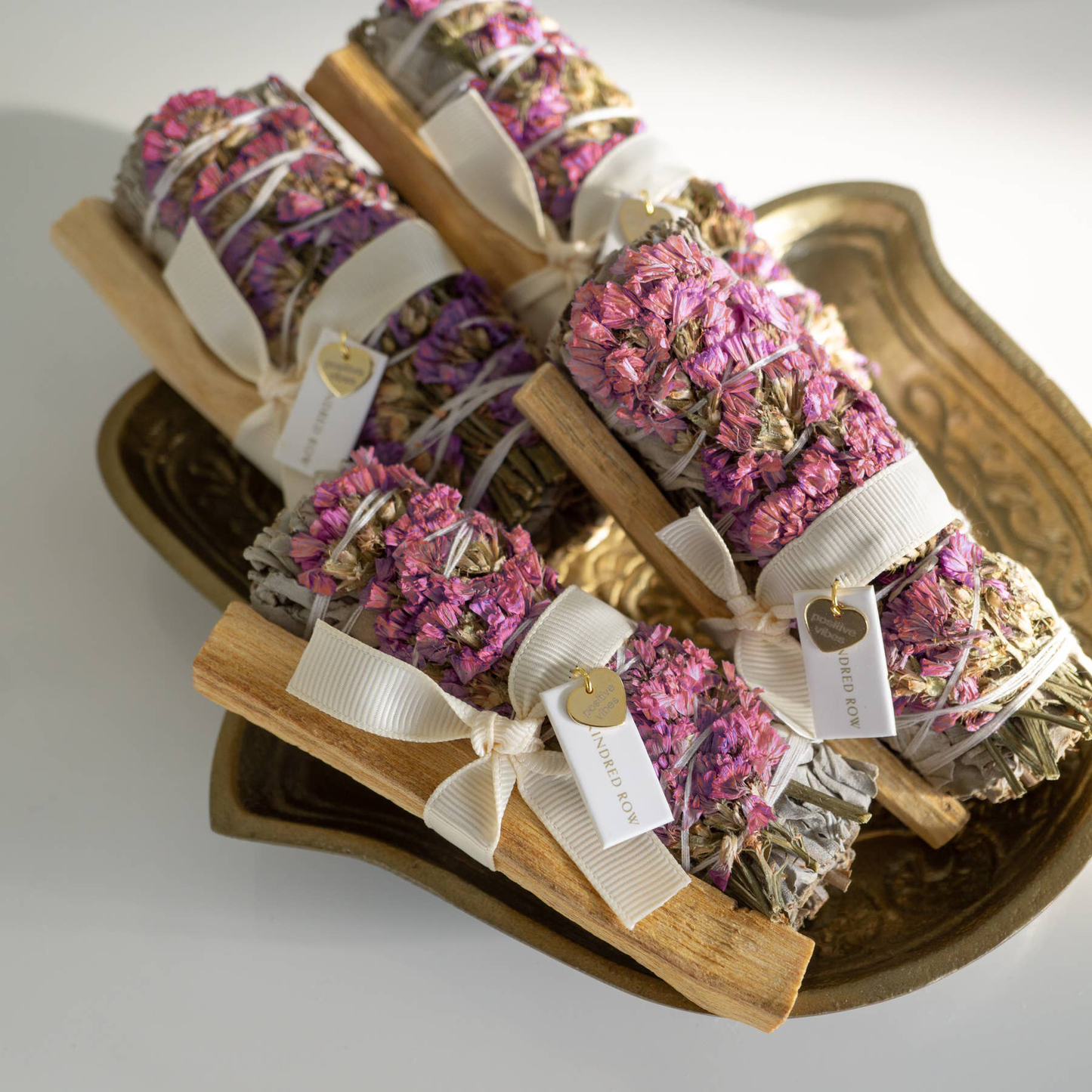 Floral White Sage and Palo Bundle, Positive Vibes