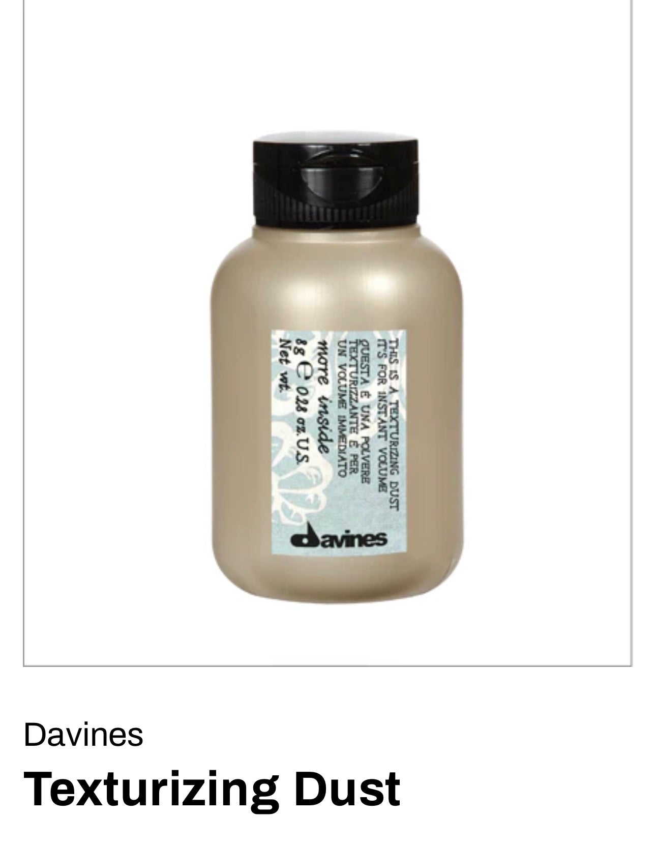This is a Texturizing Dust volumizing powder