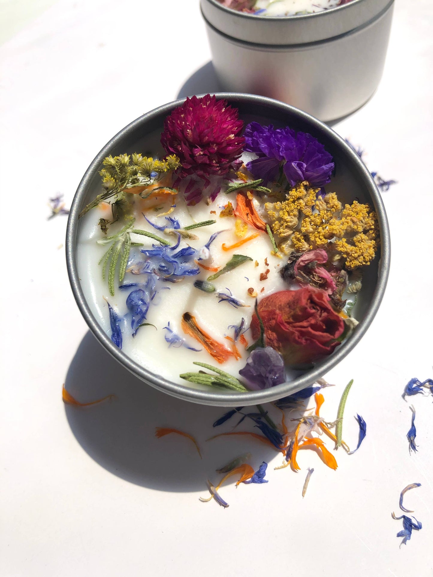 Wild Flowers Candle Soy Wax crystal infused Botanical