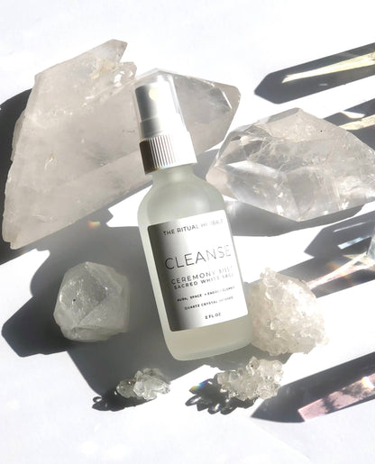 Cleanse White Sage Smudge Mist aura cleanse Quartz crystal