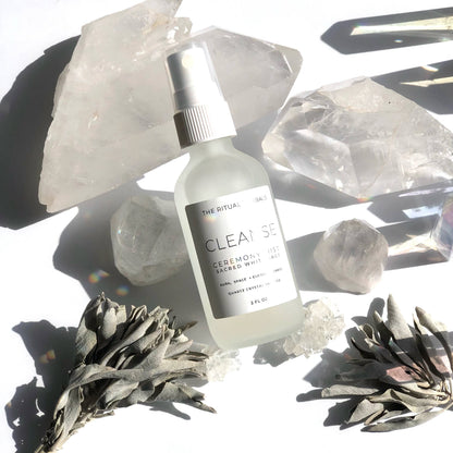 Cleanse White Sage Smudge Mist aura cleanse Quartz crystal