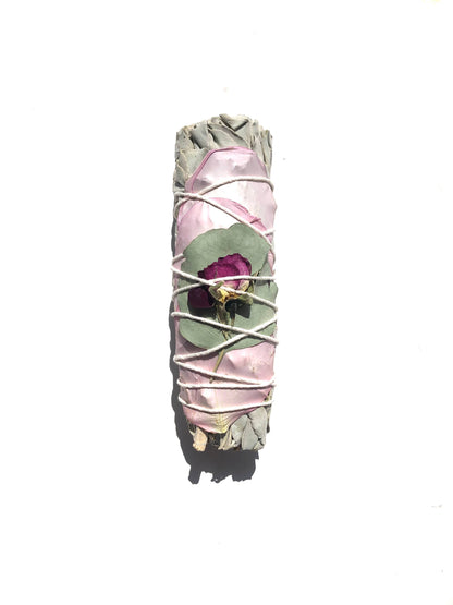 Rose Sage Eucalyptus Bundle Smudge stick