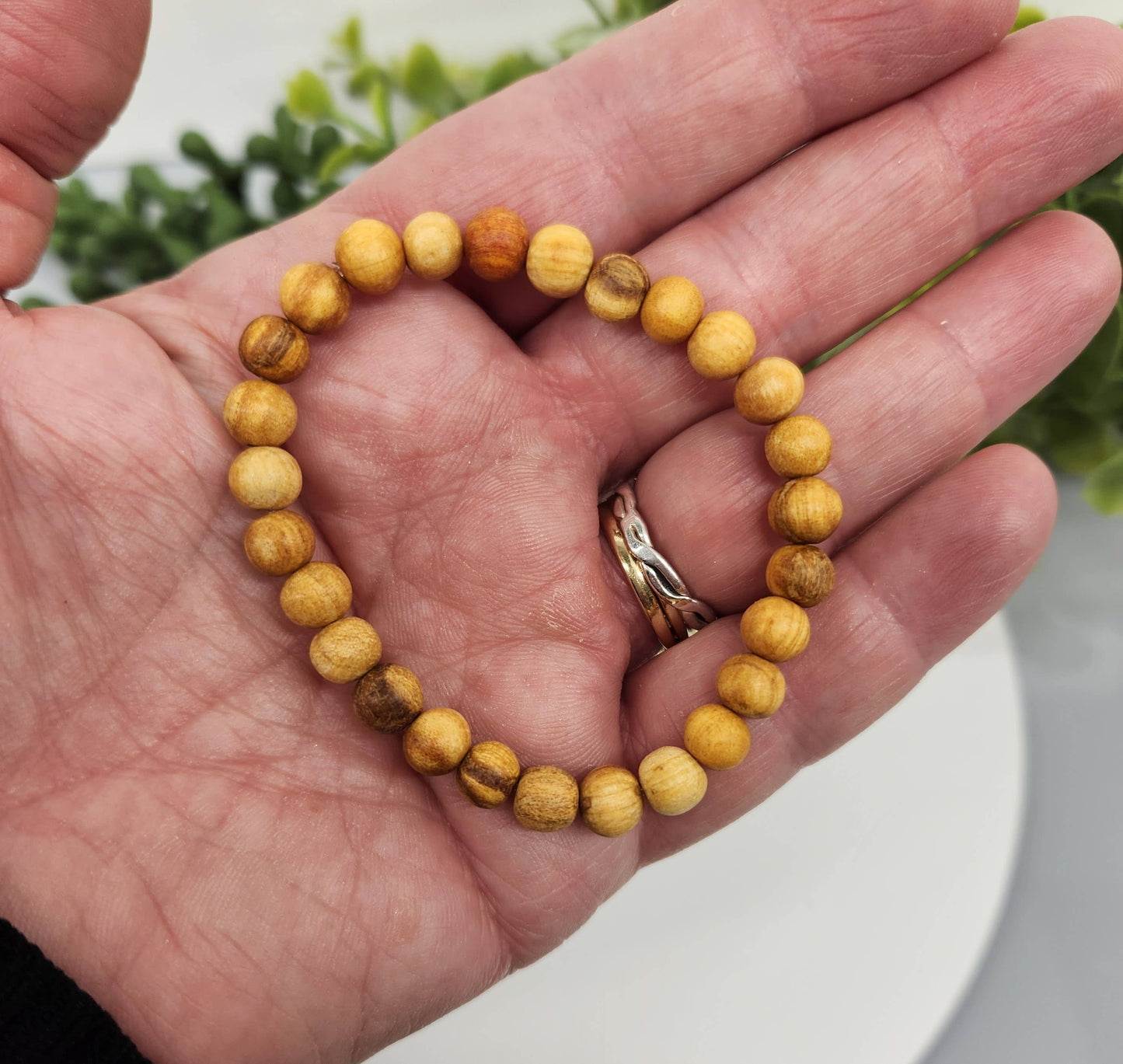 Palo Santo  Stretchable Bracelet 6mm Beads--Sustainable